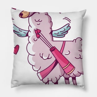 Valentines LLama Costume Cute Valentine's Day Themed Kids Pillow