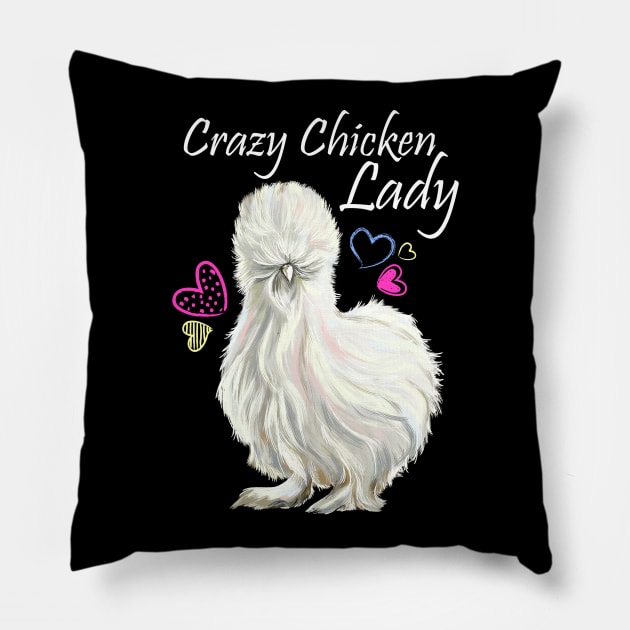 Crazy Chicken Lady Pillow by fioruna25