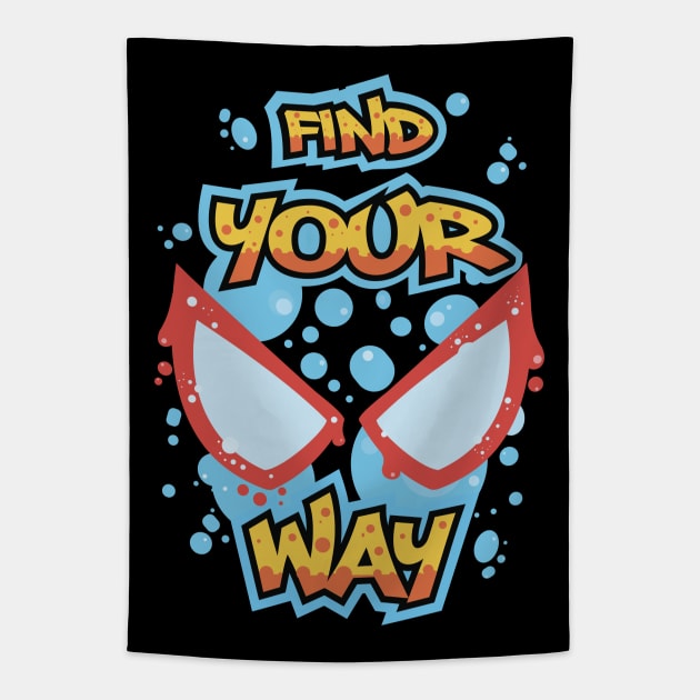 Miles into the Spiderverse T-Shirt Tapestry by BrainDrainOnly