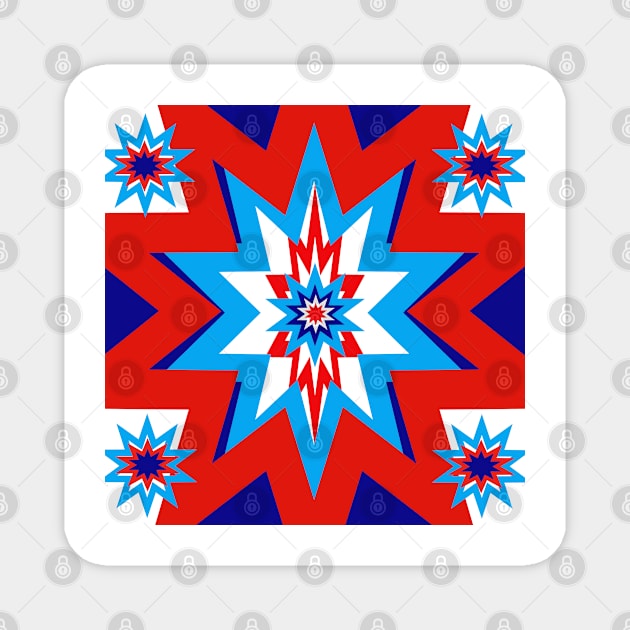 Star Graphic Red White Blue Magnet by Overthetopsm