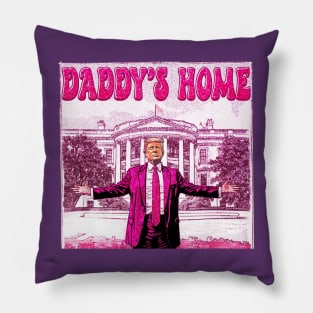 Funny Groovy  Trump Pink Daddys Home Trump 2024 Pillow