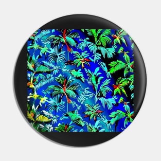 Aloha Hawaiian Palm Trees Flowers Psychedelic Floral Gift Luxury Trippy Vibrant Colorful Pin