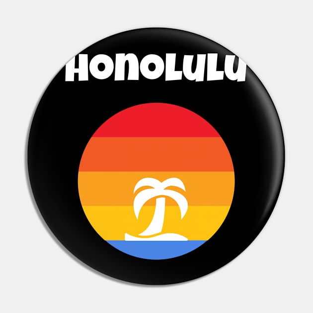 Honolulu Hawaii Tropical Paradise Pin by jutulen