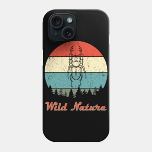 Wild Nature Stag Beetle Abstract Sunset Phone Case