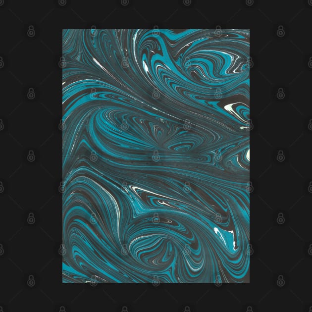 Blue Swirl Paper Marbling by artdamnit