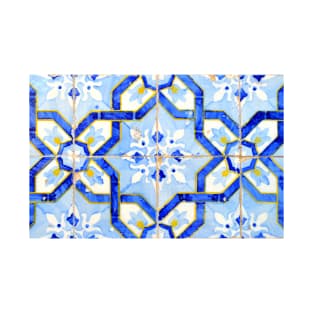 Portuguese tiles. Blue flowers and background T-Shirt
