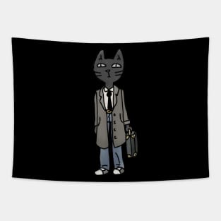 cat with a briefcase Tapestry