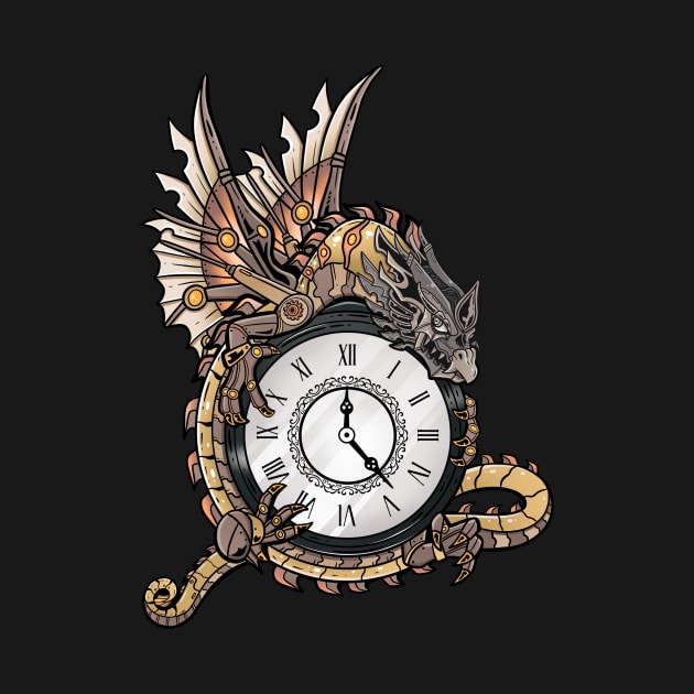 The Steam-Powered Dragon With Gray Head - Steampunk Fantasy Art by Holymayo Tee