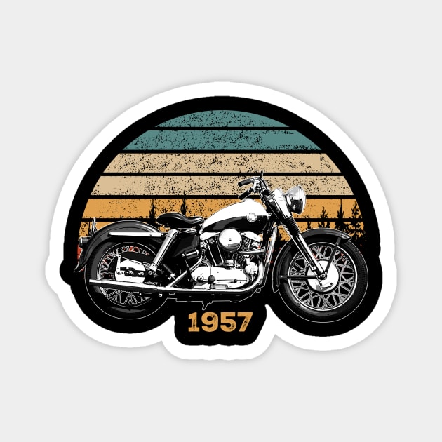 1957 Harley-Davidson Sportster Vintage Motorcycle Design Magnet by Madisen Harvey