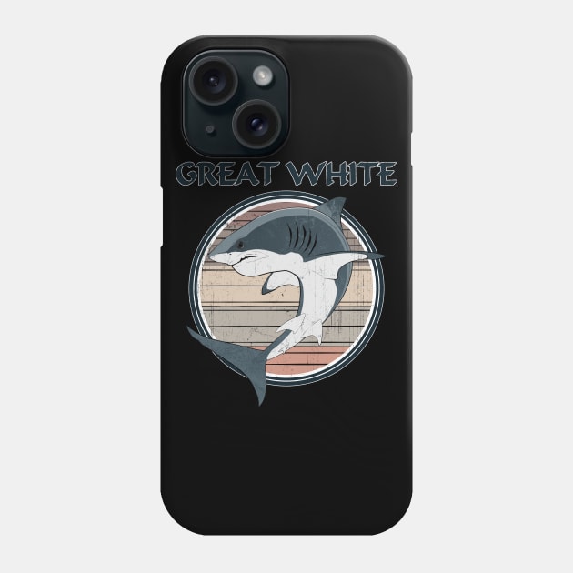 Great white Shark Vintage Logo Phone Case by NicGrayTees