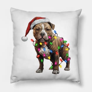 Christmas American Staffordshire Terrier Pillow