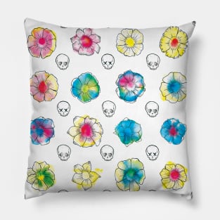 Fleur de muerte (on white) Pillow