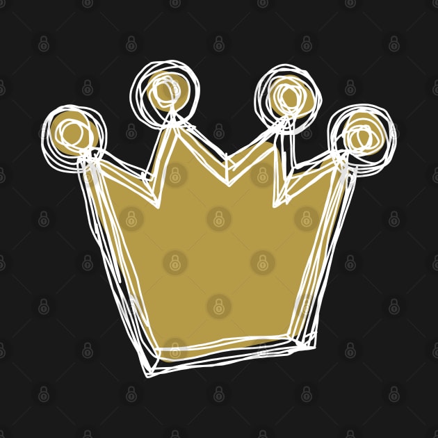 White and Gold Crown Minimalist Sketch by ellenhenryart