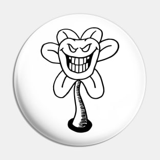 Flowey Undertale Simple Black and White Design Pin