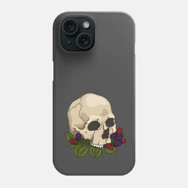 Blackberry Skull Phone Case by Nora Back Art and Design