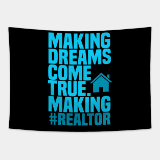 Realtor Dreams Fathers Day Gift Funny Retro Vintage Tapestry