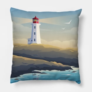 Nova Scotia, Canada - Peggy's Cove Lighthouse Pillow