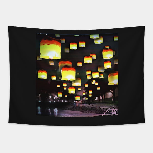 Burning of the midninght lamp Tapestry by TriForceDesign