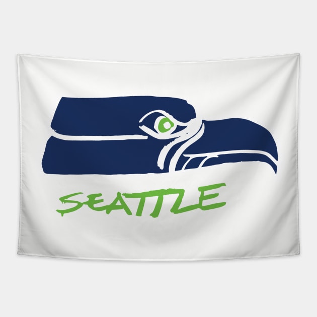 Seattle Seahaaaawks 09 Tapestry by Very Simple Graph