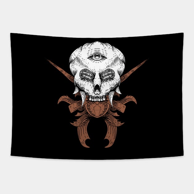 skull stick Tapestry by Apxwr