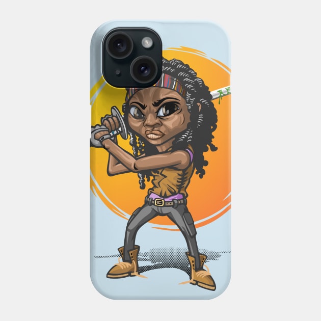 Michonne cartoon Phone Case by Patrol