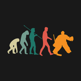 Vintage Retro hockey goalie evolution T-Shirt