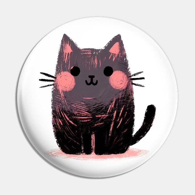 Cute black cat Pin by Evgmerk