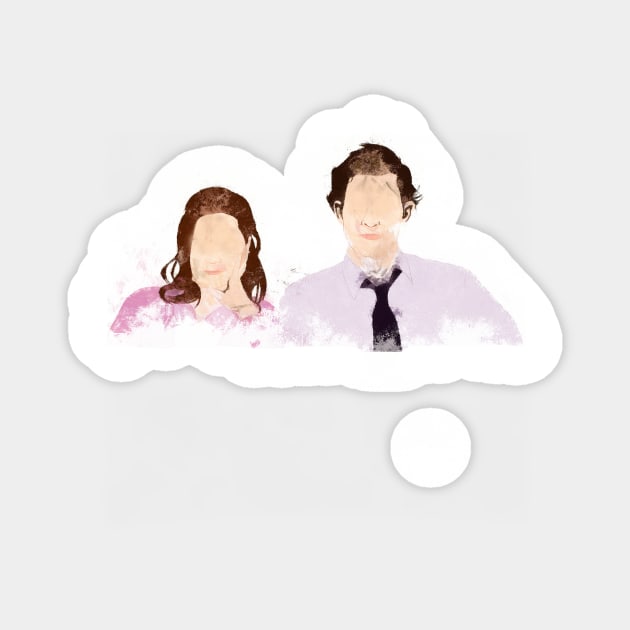 the office jim and pam minimal Magnet by truefriend