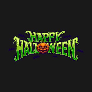 happy halloween typography stickers T-Shirt