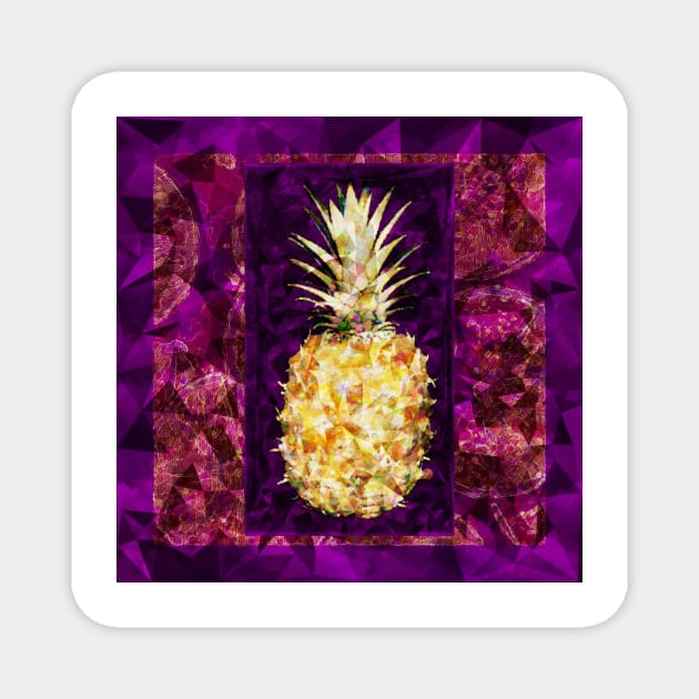 Posh Pineapple on Purple Magnet by DANAROPER