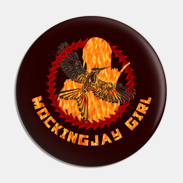 Mockingjay Girl Pin by Magickal Vision: The Art of Jolie E. Bonnette