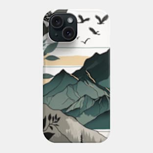 beautiful mountain view, vintage style Phone Case