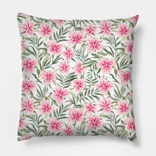 Floral Pattern Oleander Flowers Pillow