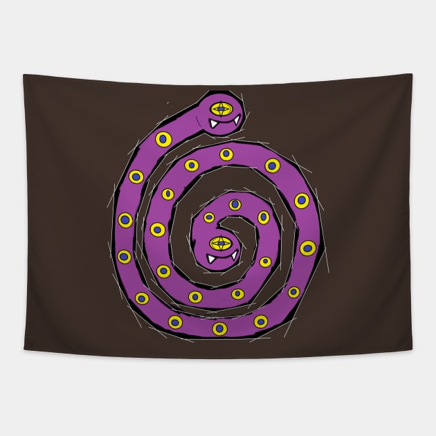 TABCxon #019 Twin Head in Spiral Maze Tapestry by TABCXON