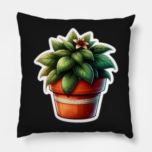 Watercolor plant sticker Pillow