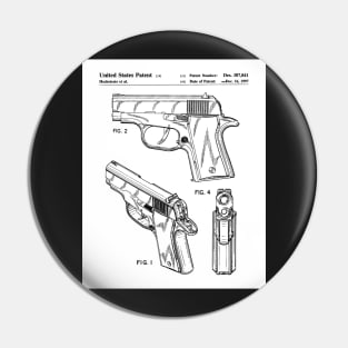 Sig Sauer Pistol Patent - Firearm Enthusiast Gun Lover Art - White Pin