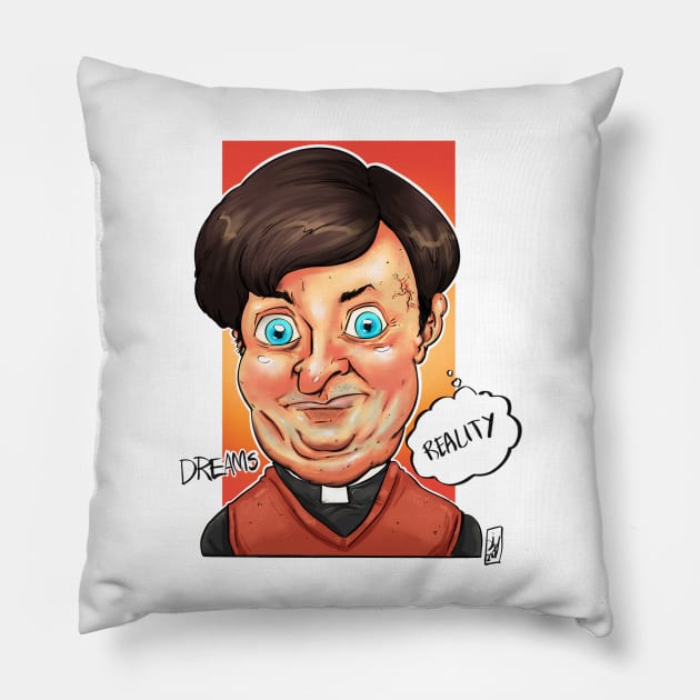 Father Dougal Pillow by SketchieDemon