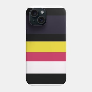 A pleasing integration of Very Light Pink, Dark, Smoky Black, Dingy Dungeon and Piss Yellow stripes. Phone Case