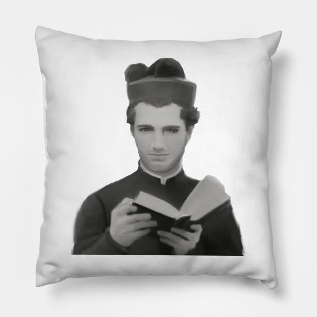 Saint John Bosco Pillow by HappyRandomArt