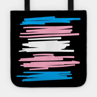 Trans Flag Scribble Tote