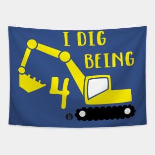 Digger 4 Birthday Tapestry