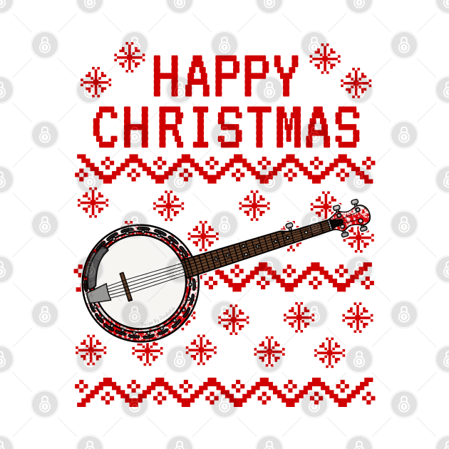 Banjo Ugly Christmas Banjoist Folk Musician by doodlerob