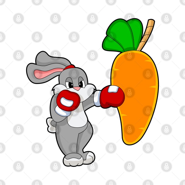 Rabbit Boxer Punching bag Carrot by Markus Schnabel