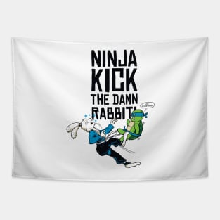 Ninja Kick The Rabbit Tapestry