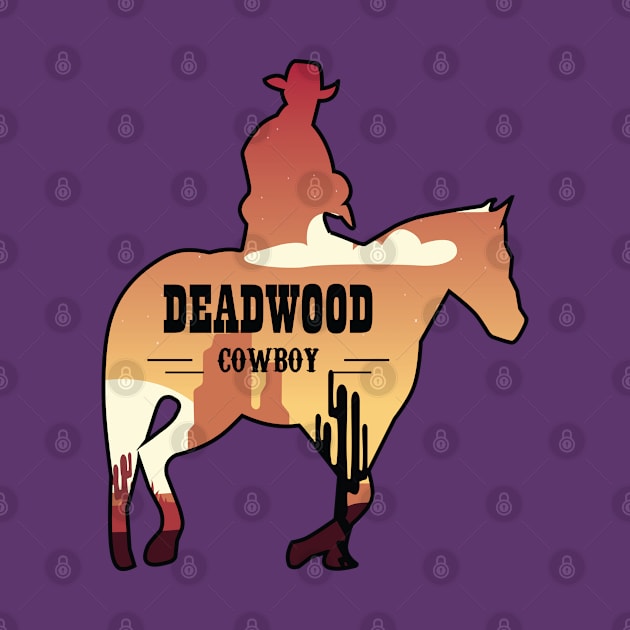 Cowboy silhouette of deadwood south dakota by Donut lover