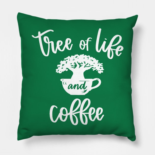 Tree of life and Coffee Pillow by Coffee And