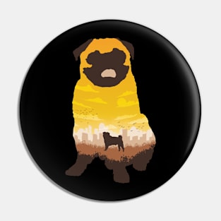 Pug landscape Pin