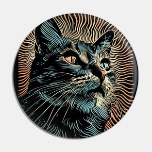 Cat mind. Optical Illusion Cat Tee: Unisex Feline Art Fun Gift, Enigmatic Whisker Wear for Pet Lovers & Modern Historians, Premium Tee Pin