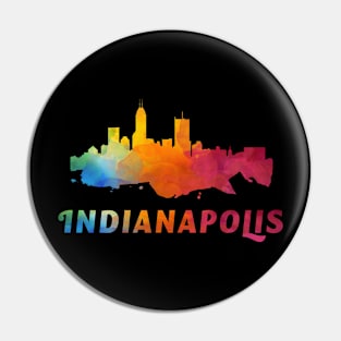 Indianapolis Skyline Watercolor Style Pin