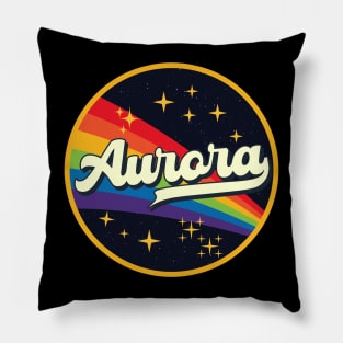 Aurora // Rainbow In Space Vintage Style Pillow